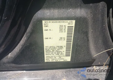 2014 Nissan Altima 2.5 S z USA, uszkodzony, nr VIN 1N4AL3AP7EC138526